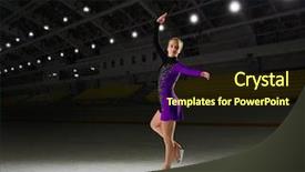 Presentation with figure skating - Amazing slide set having individual performance - young woman figure skater backdrop and a wine colored foreground