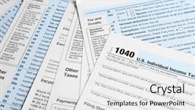  Presentation with tax - Theme featuring individual tax return forms background and a white colored foreground