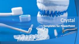  Presentation with teeth whitening - Colorful slide set enhanced with individual tooth tray for whitening backdrop and a teal colored foreground