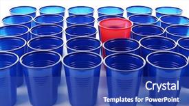  Presentation with tableware - Cool new presentation with individuality concept bright plastic disposable tableware close-up backdrop and a ocean colored foreground