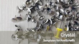  Presentation with genetics and microbiology concept dna - Colorful slides enhanced with individuality concept pushpins close-up backdrop and a gray colored foreground