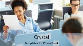  Presentation with space - Slide deck with individuals organization - one of open space office background and a light blue colored foreground