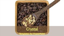  Presentation with green coffee beans - PPT theme having indochinese - spoon of dried raw unroasted background and a  colored foreground