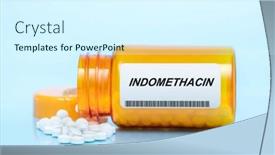 Presentation with prescription medication - PPT layouts with indomethacin-drug-in-prescription-medication background and a cool aqua colored foreground