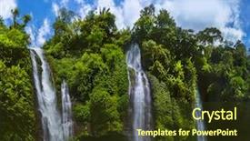  Presentation with bali - Presentation enhanced with hol day - sekumpul waterfall on bali island background and a tawny brown colored foreground