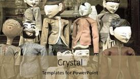  Presentation with bali culture - Presentation design enhanced with indonesia culture - bali puppets background and a coral colored foreground