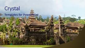  Presentation with bali temple - Slide deck featuring indonesia culture - panorama of mother temple background and a sky blue colored foreground
