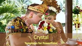  Presentation with traditional culture - Amazing presentation theme having indonesia culture - traditional balinese ceremonial wedding backdrop and a tawny brown colored foreground