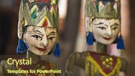  Presentation with wayang - Presentation theme enhanced with indonesia culture - wayang golek puppets background and a tawny brown colored foreground
