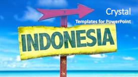  Presentation with indonesia - Slide set enhanced with indonesia sign with beach background background and a cobalt blue colored foreground