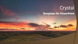  Presentation with epic - PPT layouts consisting of indonesia-sunset-green-hills-landscape background and a ocean colored foreground