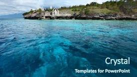  Presentation with hindu - Audience pleasing presentation theme consisting of indonesia travel - mejangan island with hindu temple backdrop and a ocean colored foreground