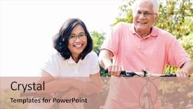  Presentation with active seniors senior couple - PPT theme enhanced with indonesian - portrait of active senior couple background and a coral colored foreground