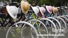  Presentation with bicycles - Cool new presentation theme with indonesian bicycles backdrop and a gray colored foreground