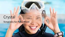  Presentation with elementary school female career day technology - Slide deck featuring indonesian female diver with glasses background and a coral colored foreground