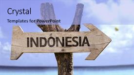  Presentation with indonesia - Beautiful presentation design featuring indonesian flag - indonesia wooden sign backdrop and a light blue colored foreground