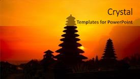  Presentation with bali temple - Slides having indonesian old temple pura besakih background and a light gray colored foreground