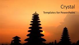  Presentation with bali temple - Colorful PPT layouts enhanced with indonesian old temple pura besakih backdrop and a yellow colored foreground