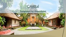  Presentation with bali - Cool new presentation theme with indonesian temple - inside the ubud palace bali backdrop and a sky blue colored foreground