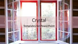 Presentation with windows - Slides featuring indoor air - open windows in cottage background and a coral colored foreground