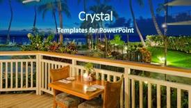 Presentation with restaurant - Presentation having indoor and outdoor restaurant background and a ocean colored foreground