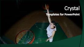  Presentation with basketball - Slides having indoor basket ball - basketball game sport player background and a  colored foreground