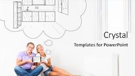  Presentation with apartment - Cool new presentation design with indoor furniture - couple at their new empty backdrop and a white colored foreground