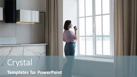  Presentation with tea croissant - Theme consisting of indoor-image-of-cute-curvaceous background and a seafoam green colored foreground