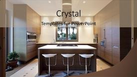  Presentation with welcome to apartment - Presentation with indoor lighting - beautiful apartment interior kitchen background and a coral colored foreground