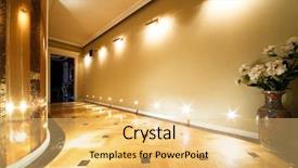  Presentation with flooring - Amazing slides having indoor lighting - flowers in a long hallway backdrop and a yellow colored foreground