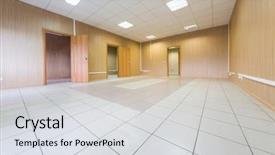  Presentation with doors to heaven - Slides enhanced with indoor lighting - large bright empty room background and a light gray colored foreground