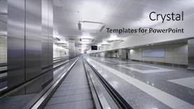  Presentation with passengers - Beautiful slide set featuring indoor lighting - long hallway with track backdrop and a light gray colored foreground