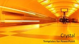  Presentation with metro train - Theme consisting of indoor lighting - train arriving on metro station background and a  colored foreground