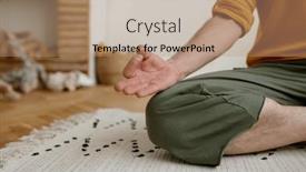  Presentation with meditation - Presentation featuring indoor-meditation-concept-closeup-view background and a coral colored foreground