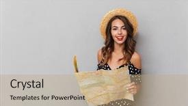  Presentation with anime cute japan cosplay - PPT theme having indoor navigation - image of excited young cute background and a  colored foreground