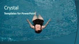  Presentation with dark simple - Beautiful presentation design featuring indoor pool dark moody water backdrop and a ocean colored foreground