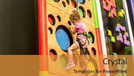  Presentation with climbing - Cool new presentation theme with indoor-portrait-of-a-young backdrop and a gold colored foreground