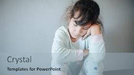  Presentation with lockdown - Presentation consisting of indoor-portrait-of-young-caucasian background and a light blue colored foreground