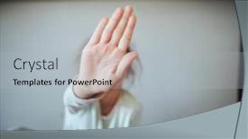  Presentation with lockdown - Presentation theme consisting of indoor-portrait-of-young-caucasian background and a light gray colored foreground