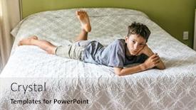  Presentation with teen - PPT theme with indoor-portrait-of-young-teen background and a light gray colored foreground