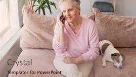  Presentation with shot - Presentation design enhanced with indoor-shot-of-charming-friendly background and a coral colored foreground