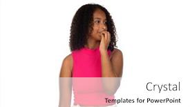  Presentation with pink nails - Slides featuring indoor-shot-of-young-female background and a white colored foreground