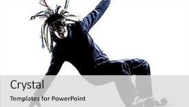  Presentation with silhouette of man worship - Cool new slide set with indoor skiing - one caucasian young snowboarder man backdrop and a  colored foreground