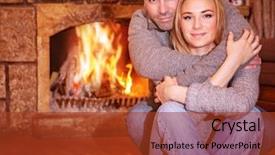  Presentation with romantic christmas - Audience pleasing presentation theme consisting of indoor skiing - portrait of gentle couple sitting backdrop and a tawny brown colored foreground