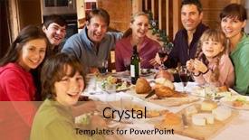  Presentation with oat meal - Presentation theme with indoor skiing - two familes enjoying meal background and a coral colored foreground