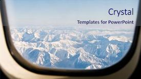  Presentation with indoor winter - Colorful presentation design enhanced with indoor skiing - winter mountains from the plane backdrop and a  colored foreground