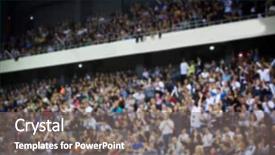  Presentation with basketball court - PPT theme featuring people in a basketball background and a gray colored foreground