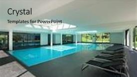  Presentation with swimming pool - Slide set having modern house with spa background and a light gray colored foreground