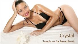  Presentation with sexy santa woman red - PPT theme having indoor tanning - beautiful sexy woman with red background and a  colored foreground