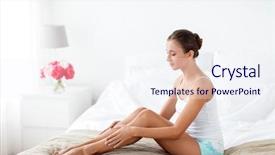  Presentation with beautiful skin - PPT theme with indoor tanning - people beauty depilation epilation background and a sky blue colored foreground